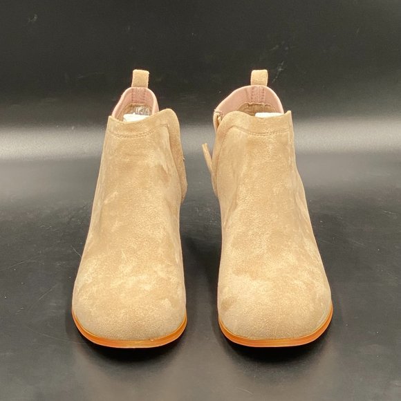 Shoes A Nude Women Almond Toe Block Low Heel Ankle Bootie Classic V